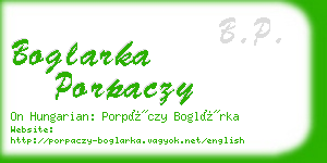 boglarka porpaczy business card